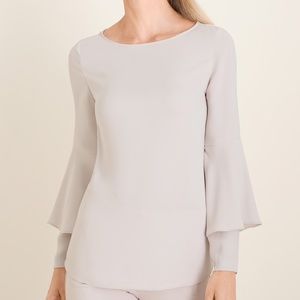 NWT Chico's Satin Tiered Sleeve Blouse